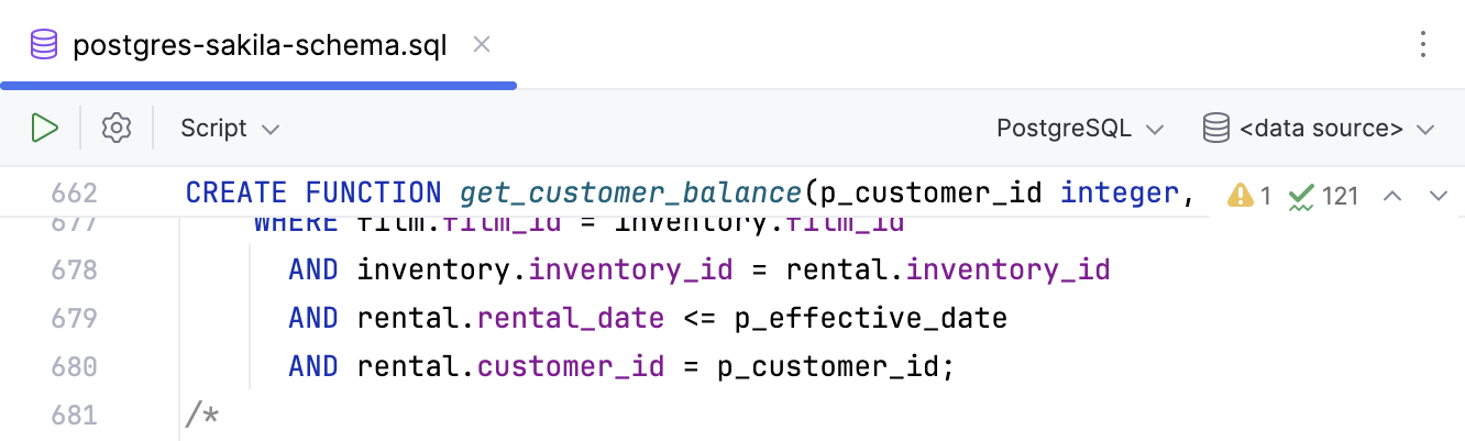 DataGrip: Sticky lines in the editor DataGrip: Sticky lines in the editor