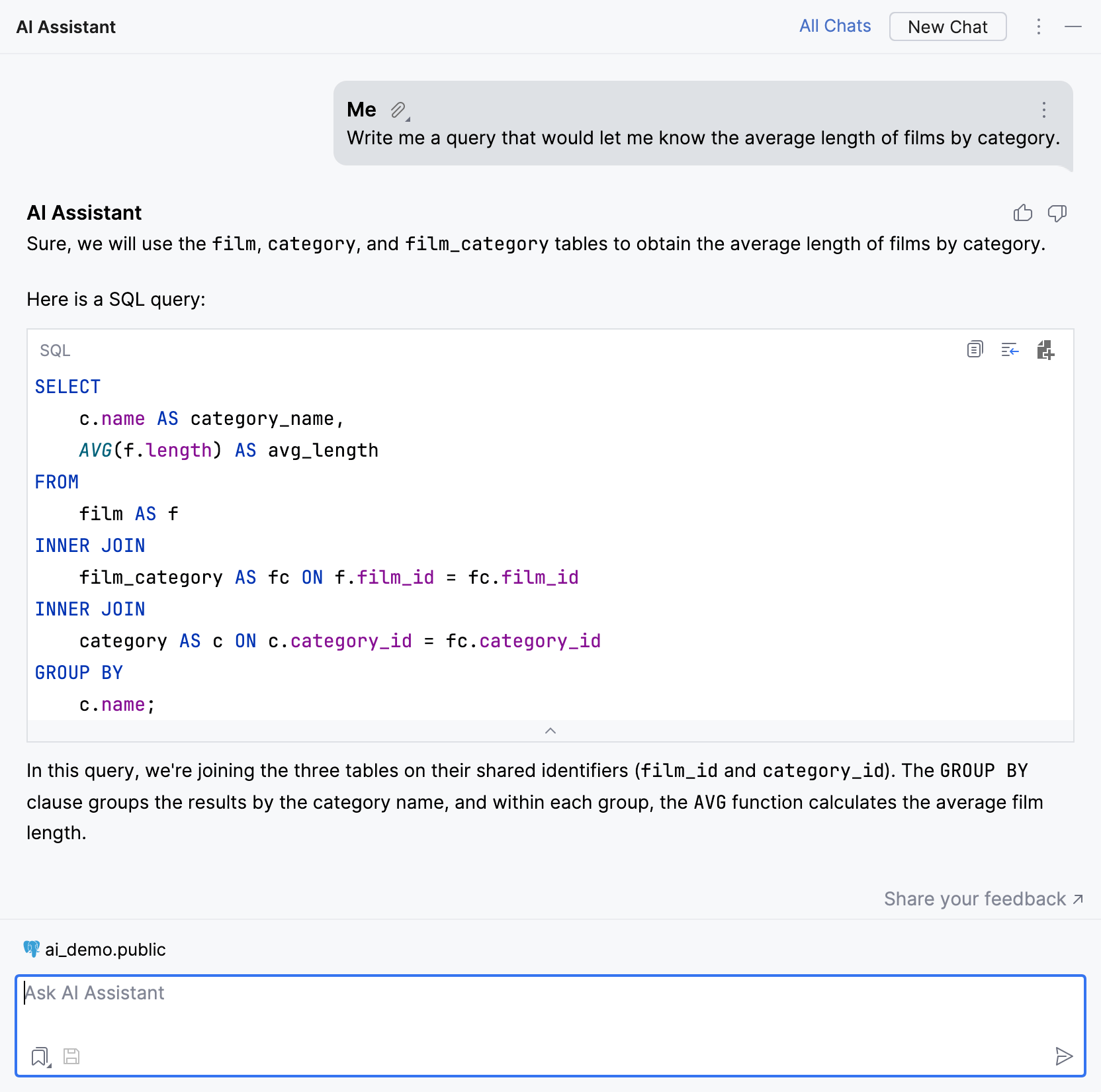 Query generation based on a natural language request Query generation based on a natural language request