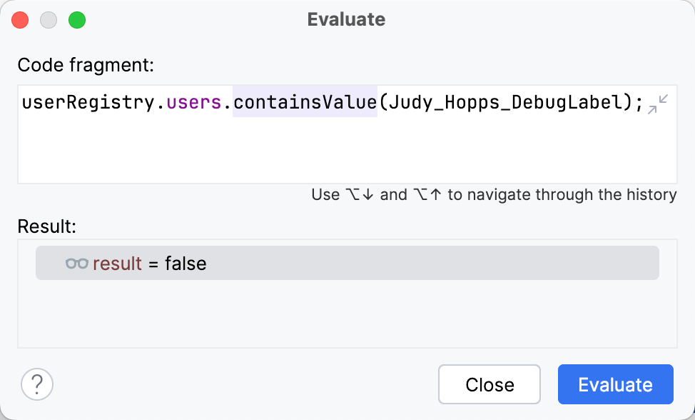 比較でラベル付きオブジェクトを使用する (評価ダイアログ) Using a labeled object in comparison (Evaluate dialog)