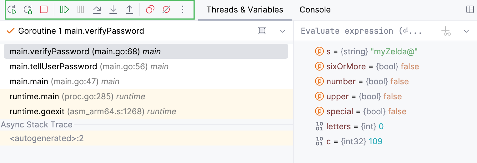 The Debugger Toolbar