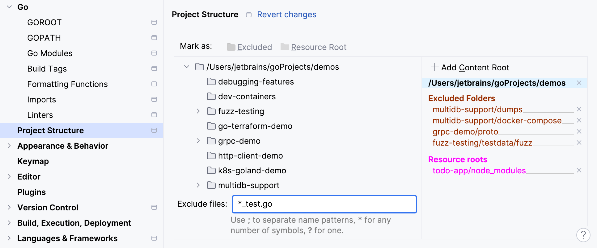 Exclude by name pattern