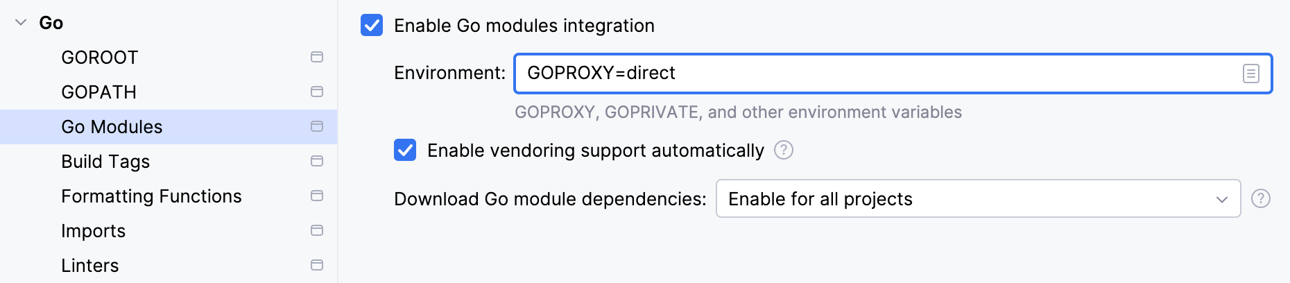 Introduce an environment variable in a new project