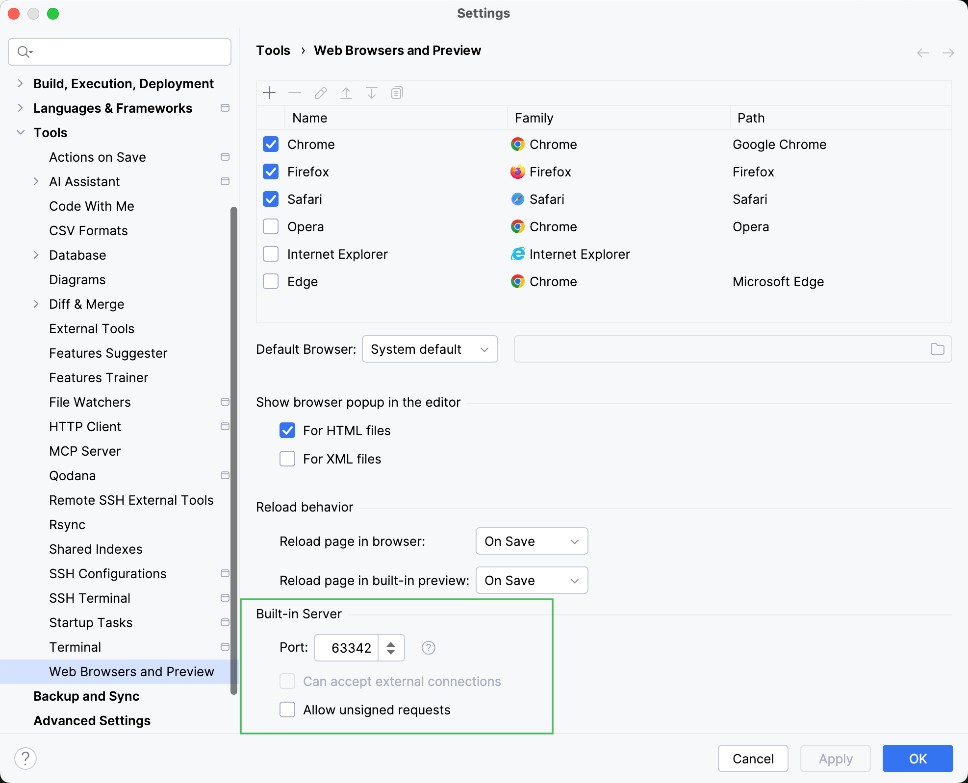 Suppress external calls