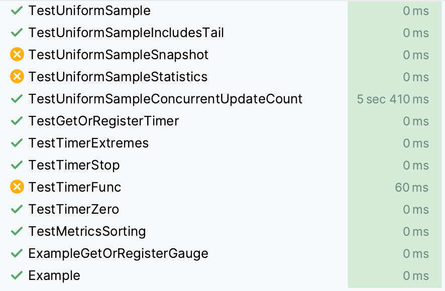 Test runner in the Run tool window Test runner in the Run tool window