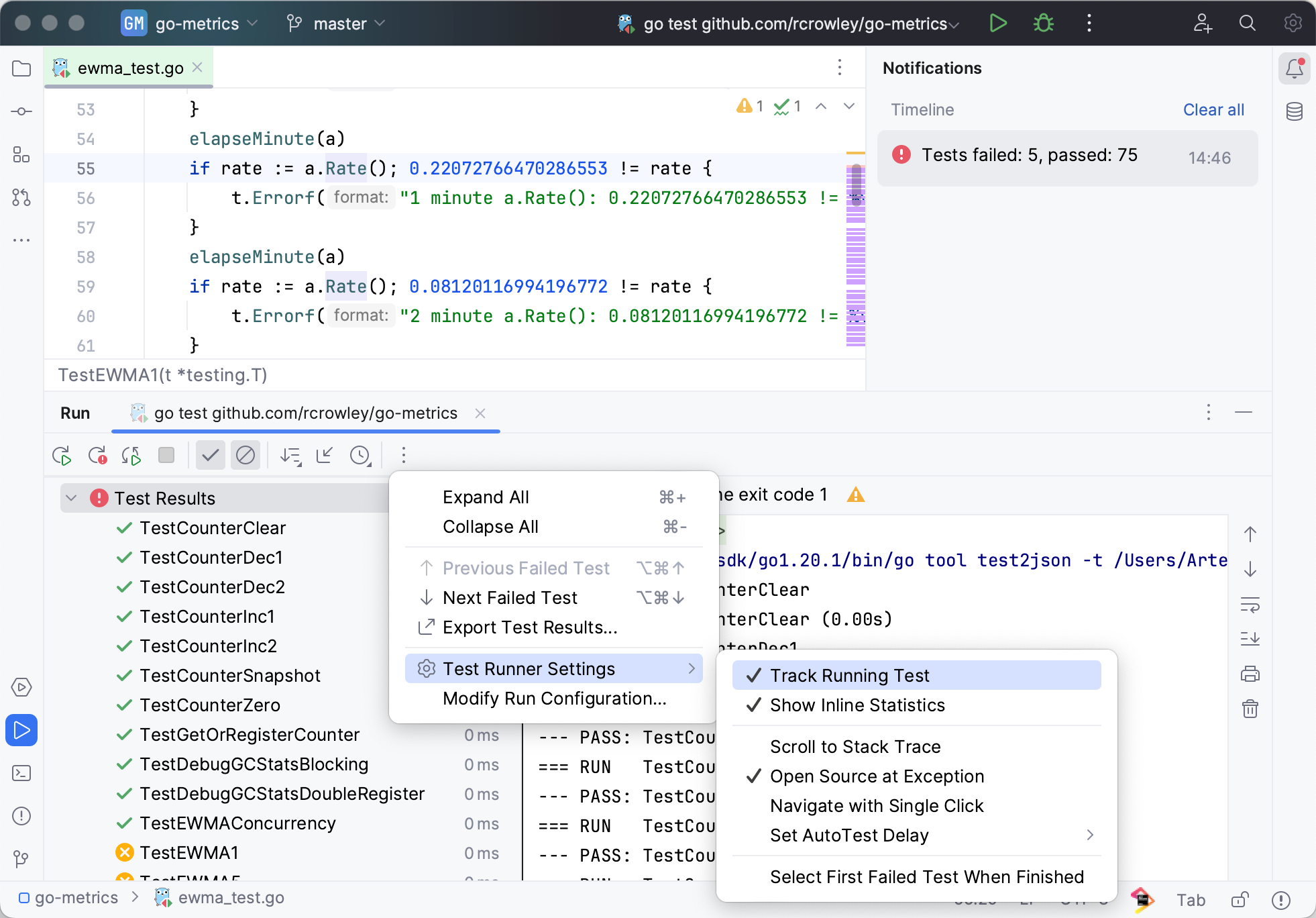 Track test execution Track test execution