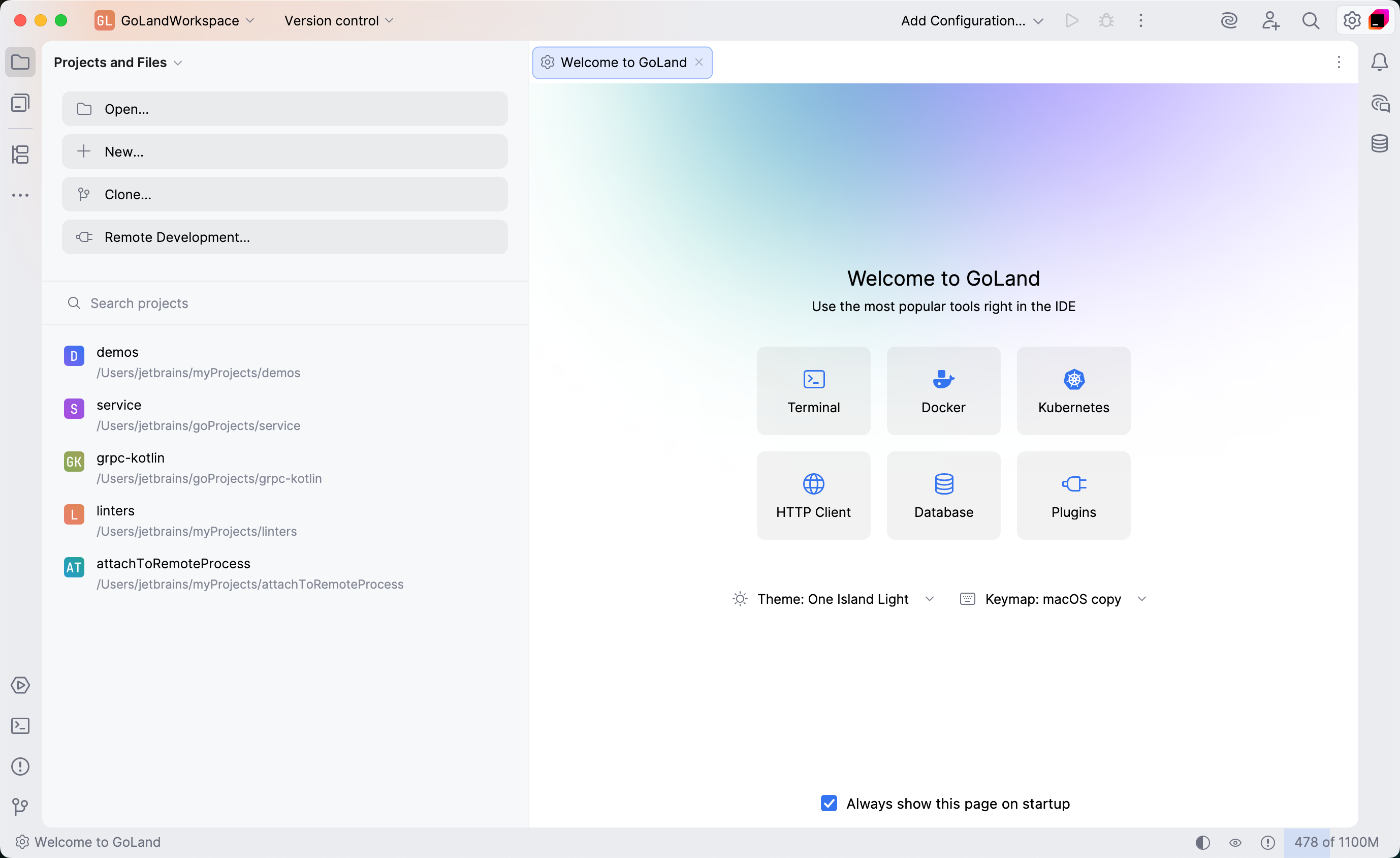 Welcome screen Welcome screen