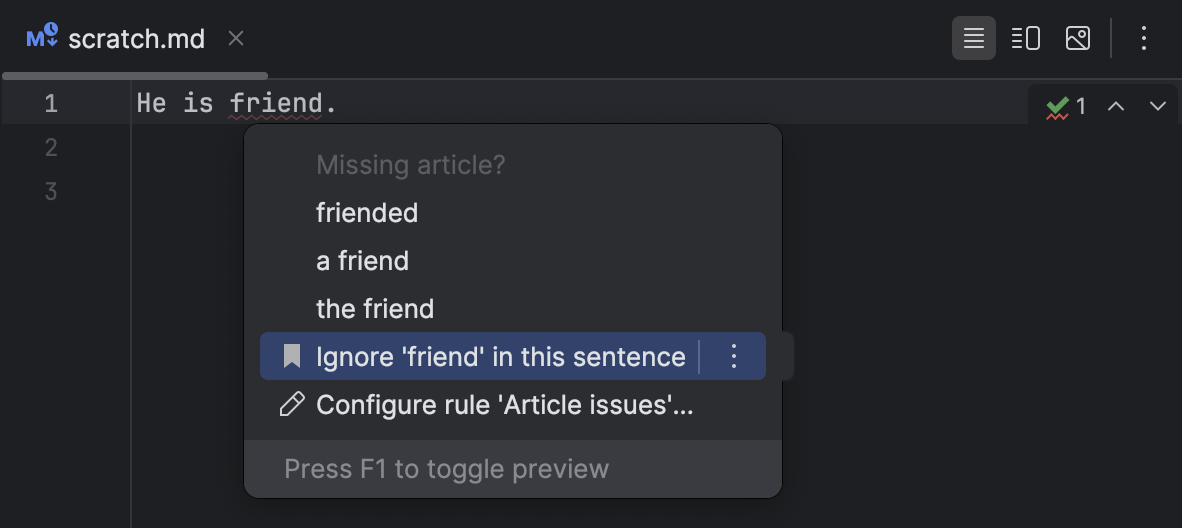 Intention action to add an exception Intention action to add an exception