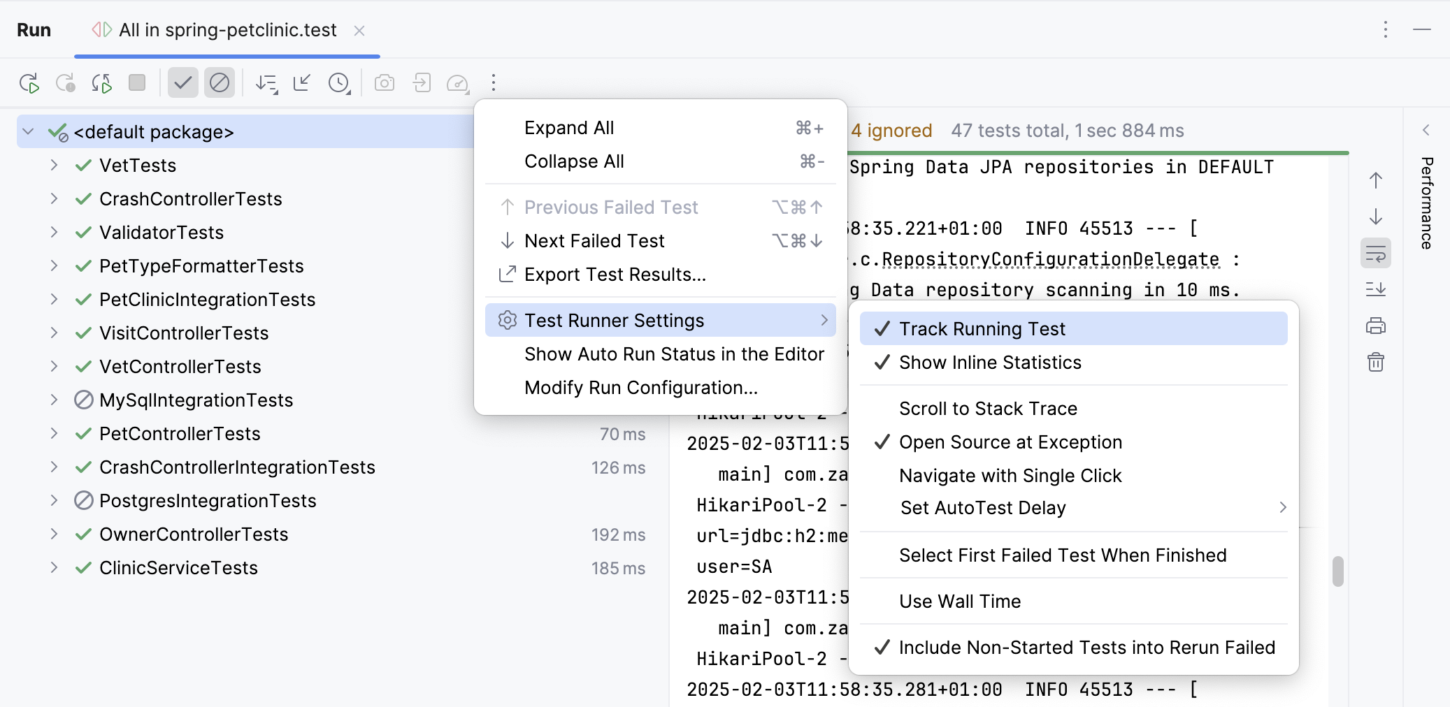 Options for managing test results