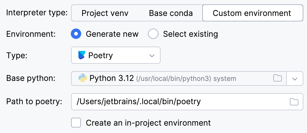 Create a project with Poetry