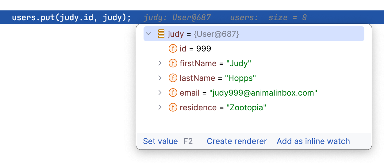 インラインデバッガーのヒント Inline debugger hints