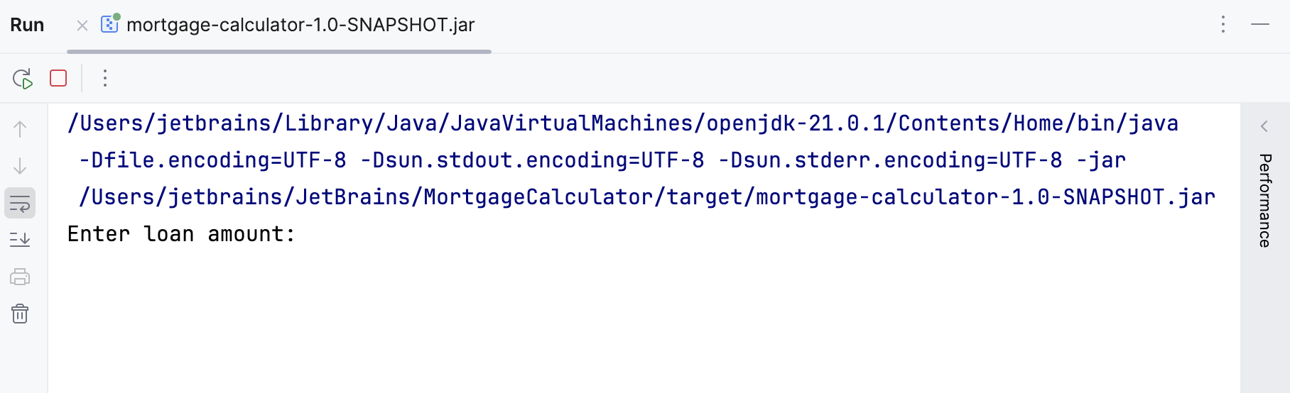 the Run tool window: result the Run tool window: result