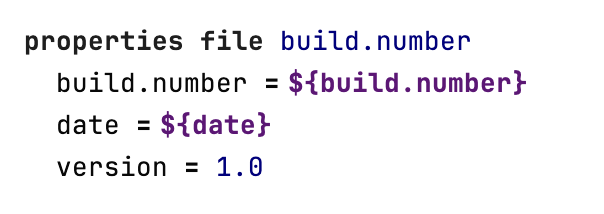The properties file section