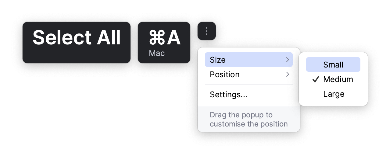 Presentation Assistant settings popup Presentation Assistant settings popup