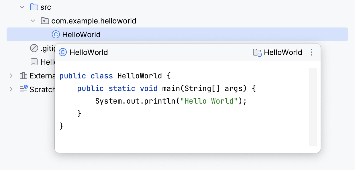 在 Project 工具窗口中打开文件预览