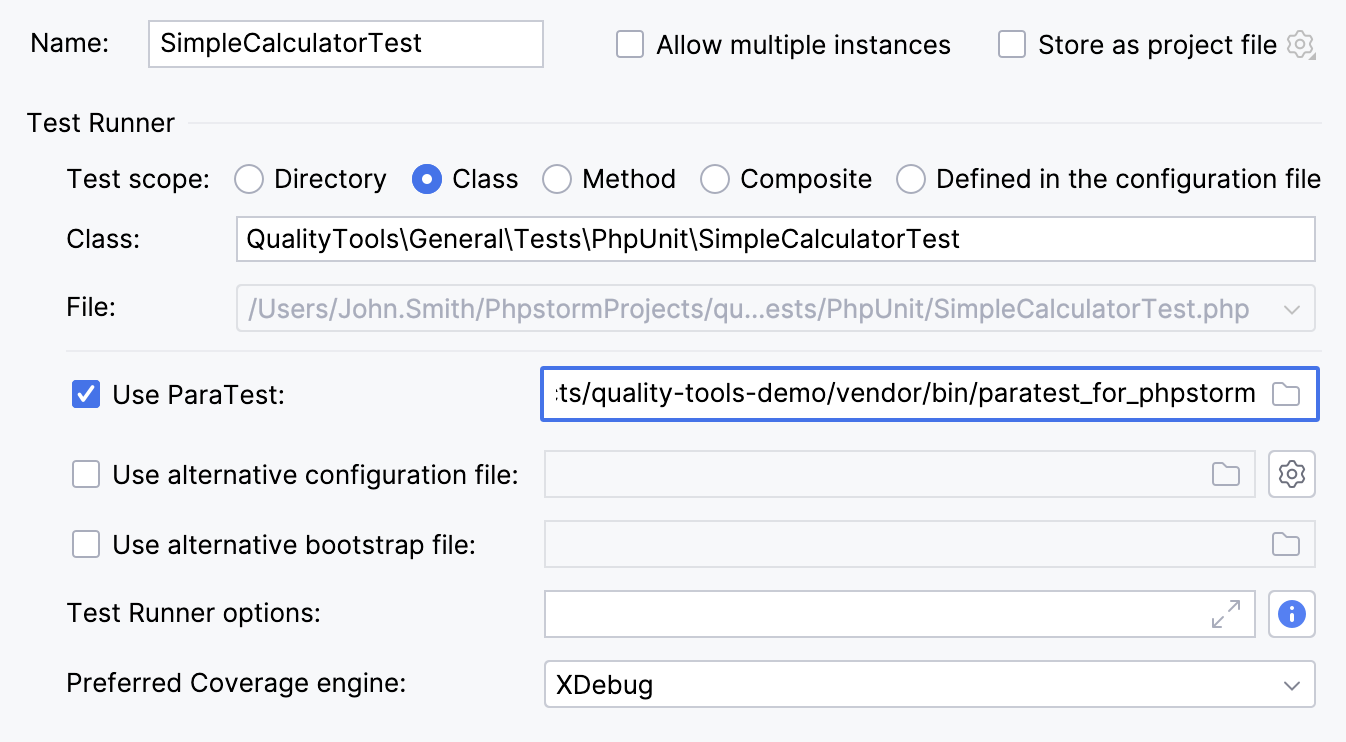 Provide path to ParaTest library in run configuration Provide path to ParaTest library in run configuration