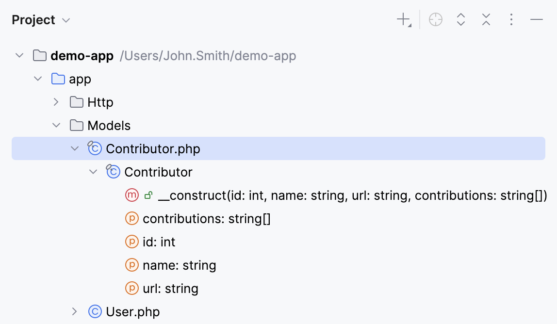 Show class members in the Project tool window: ON