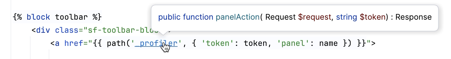 Navigate to Symfony controller Navigate to Symfony controller