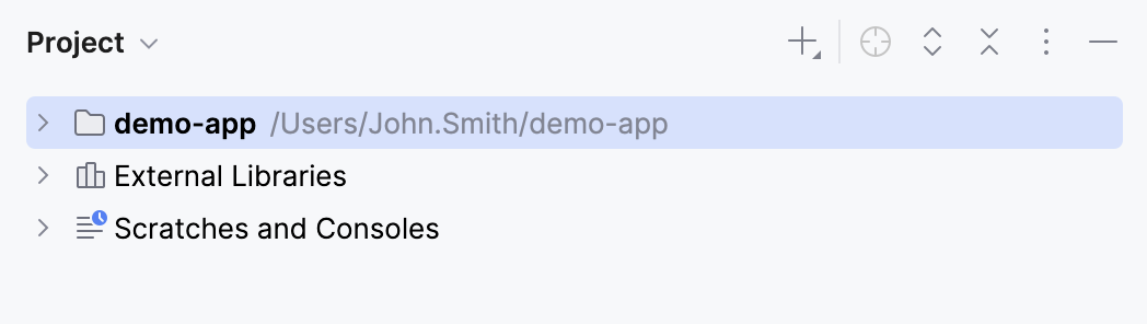 PhpStorm: choosing a view in the Project tool window