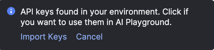 Suggestion to import API keys