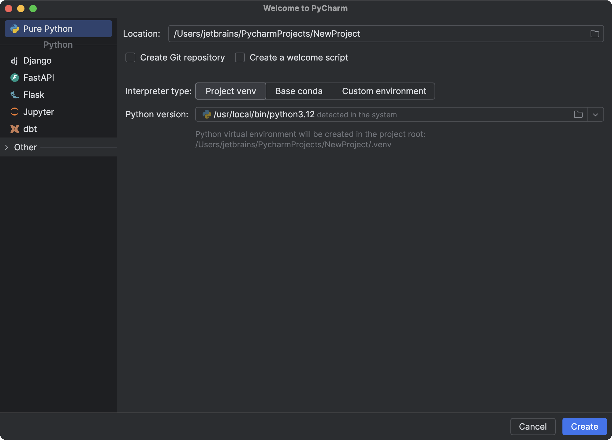 Create and run your first project | PyCharm Documentation