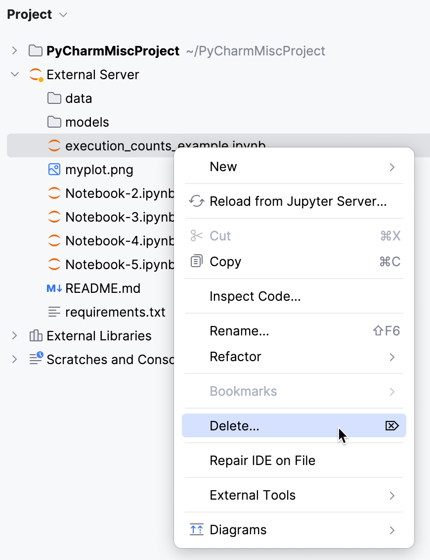 Delete remote server file