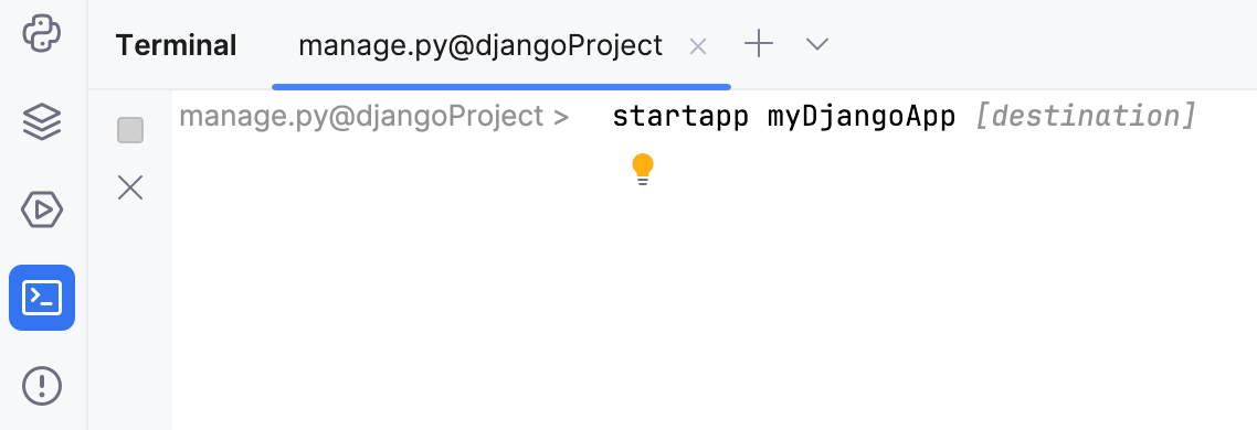 Create a Django application in a project | PyCharm Documentation
