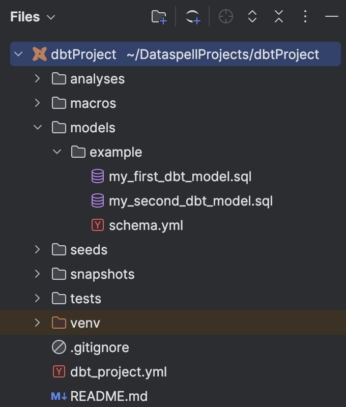 Create and configure a dbt project | DataSpell Documentation