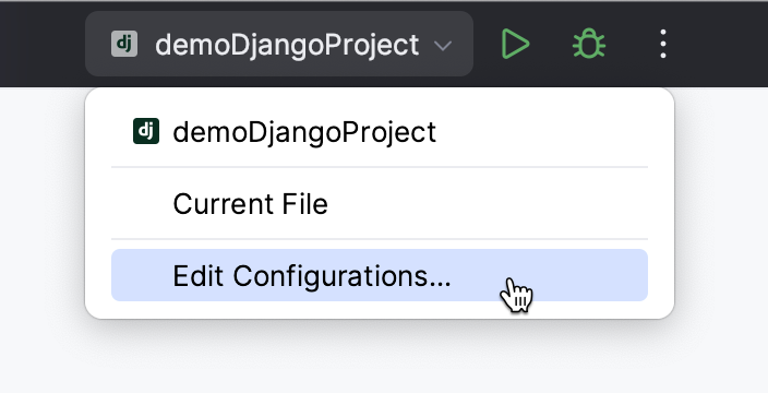 Edit configurations Edit configurations
