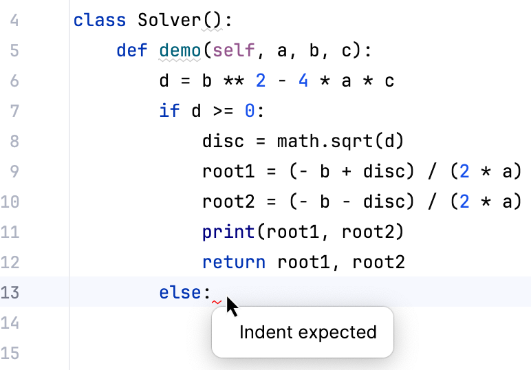Indent expected Indent expected