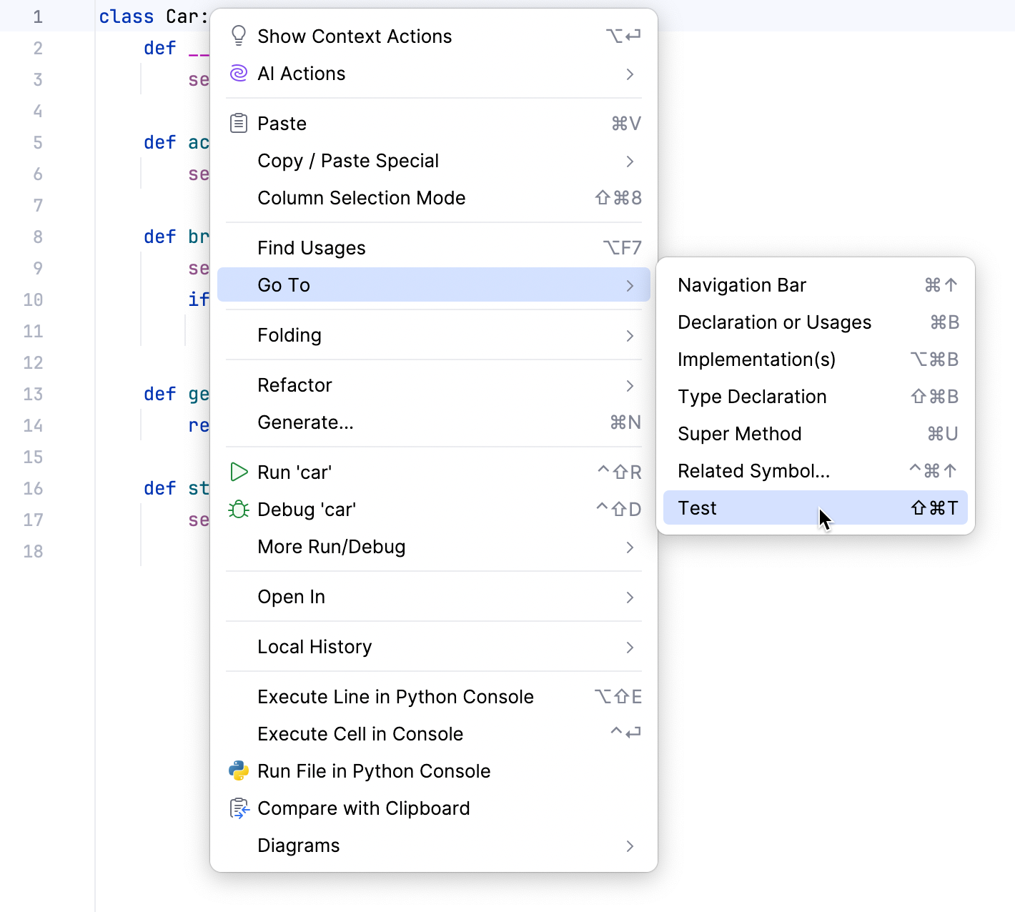 Go to test Go to test