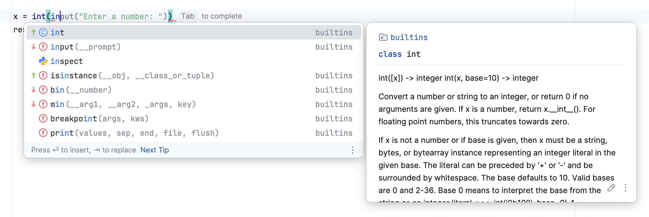 Quick documentation