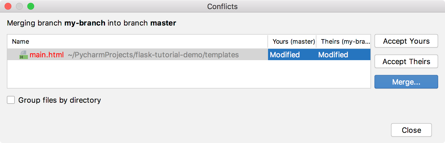 文件合并时存在冲突