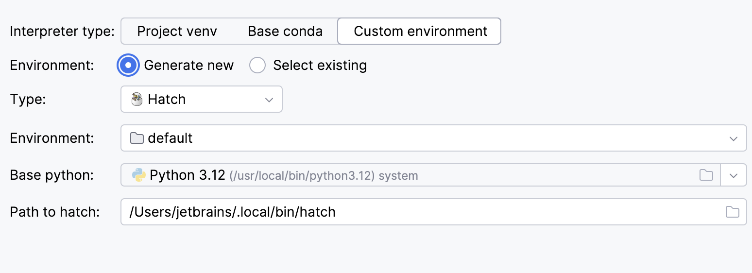 Create a project with Hatch