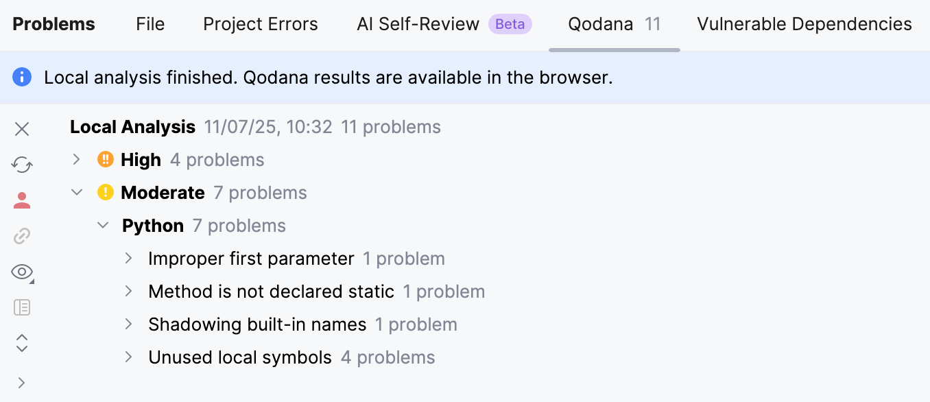 Qodana results Qodana results