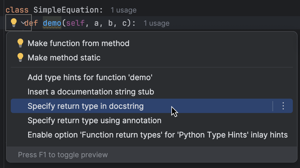 Specify types with docstrings | PyCharm Documentation