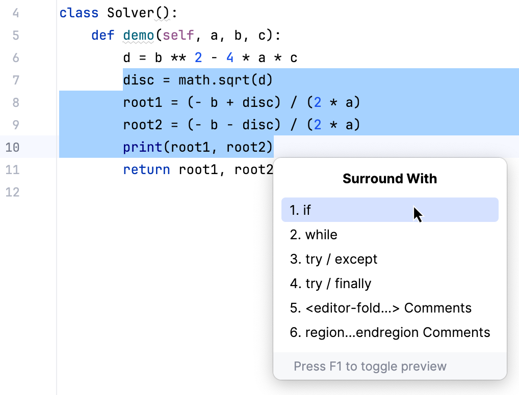 Surround code Surround code