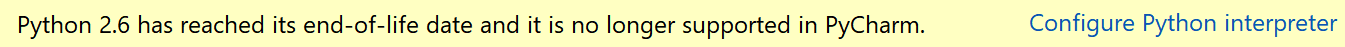 notification on the unsupported version of the Python interpreter