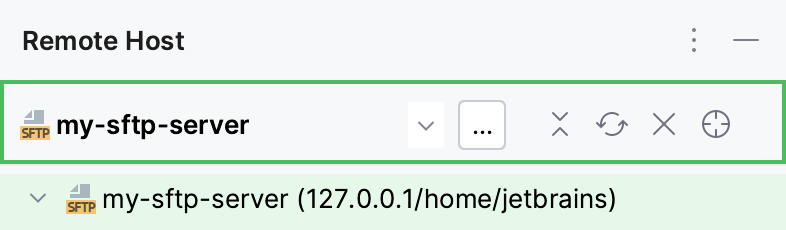 Remote Host tool window toolbar Remote Host tool window toolbar