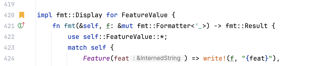 Anonymous bookmark placed in the editor