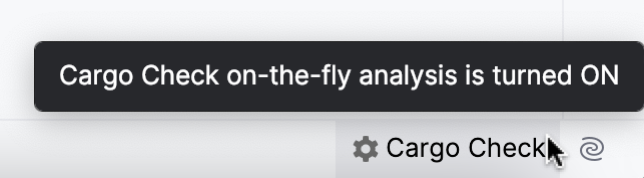 External linter widget: Cargo Check on-the-fly analysis is turned off
