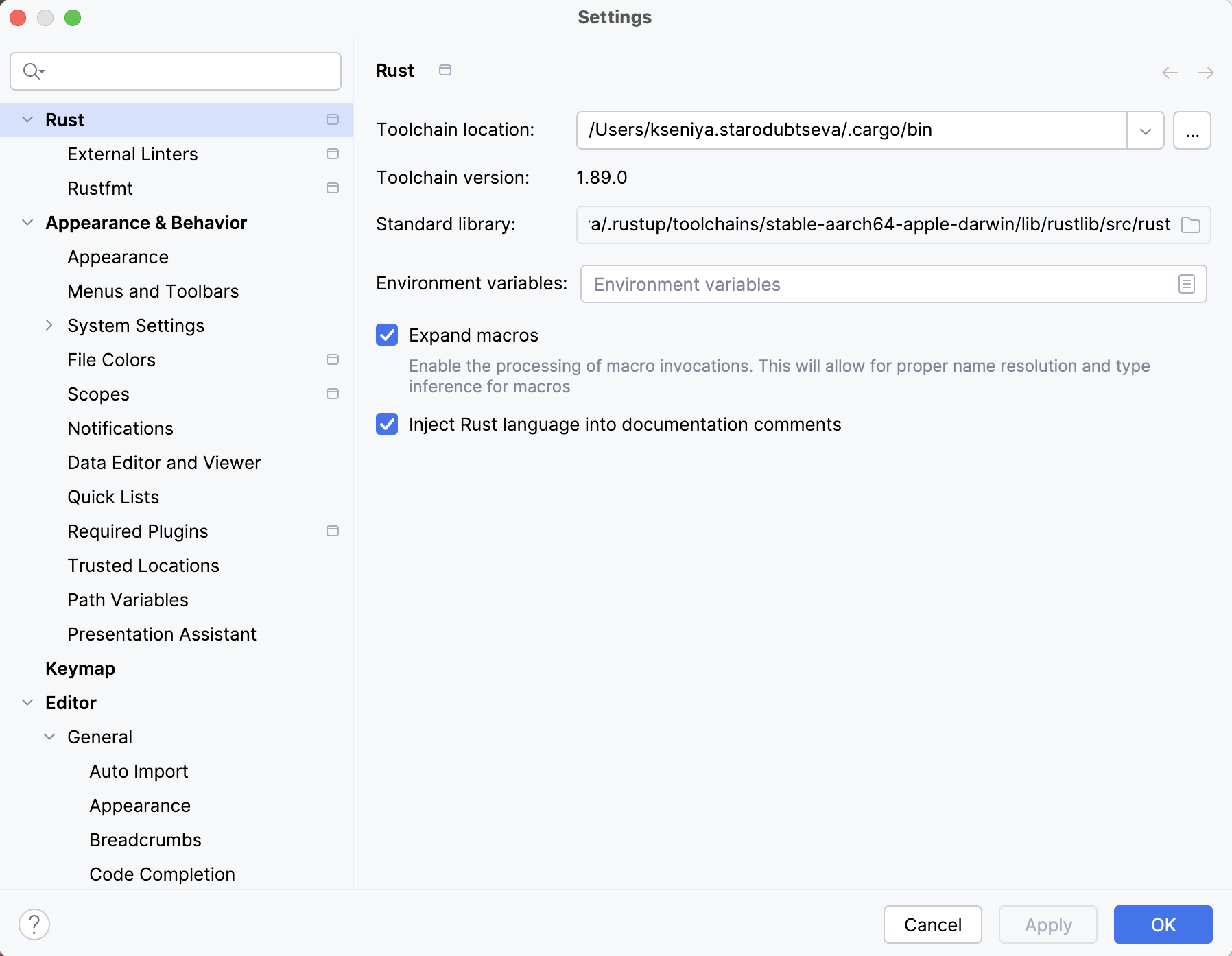 Global Settings marked in the Settings dialog