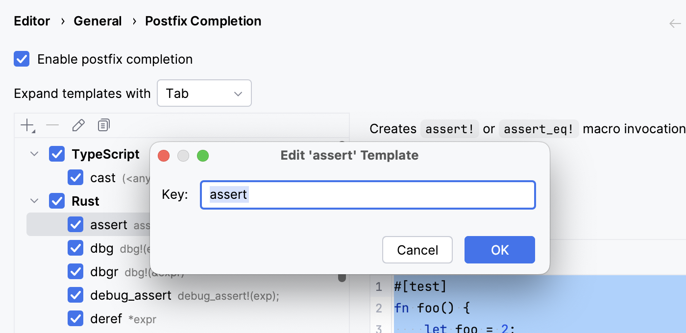 Editing a template name