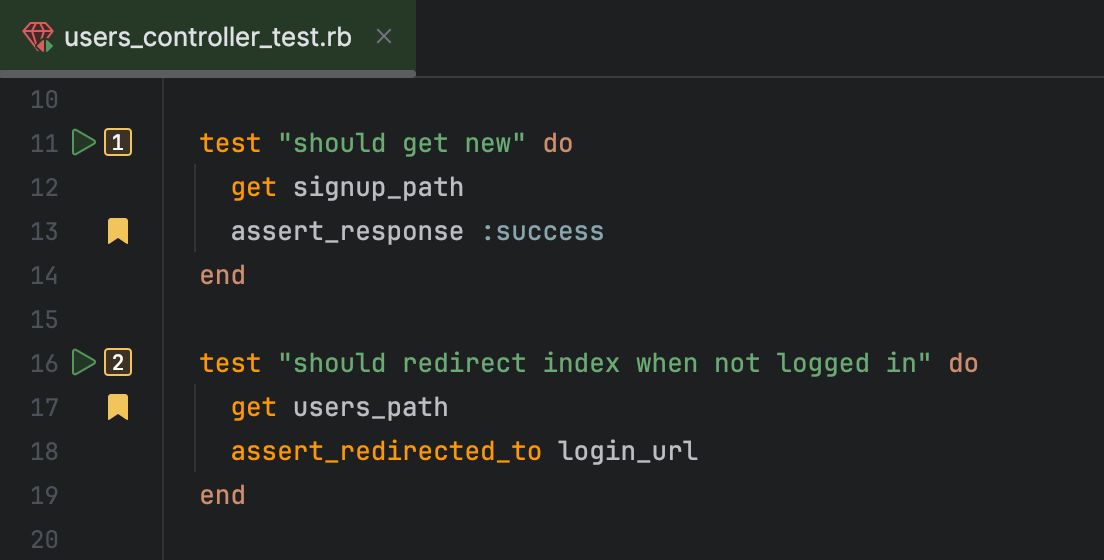 Bookmarks | RubyMine Documentation