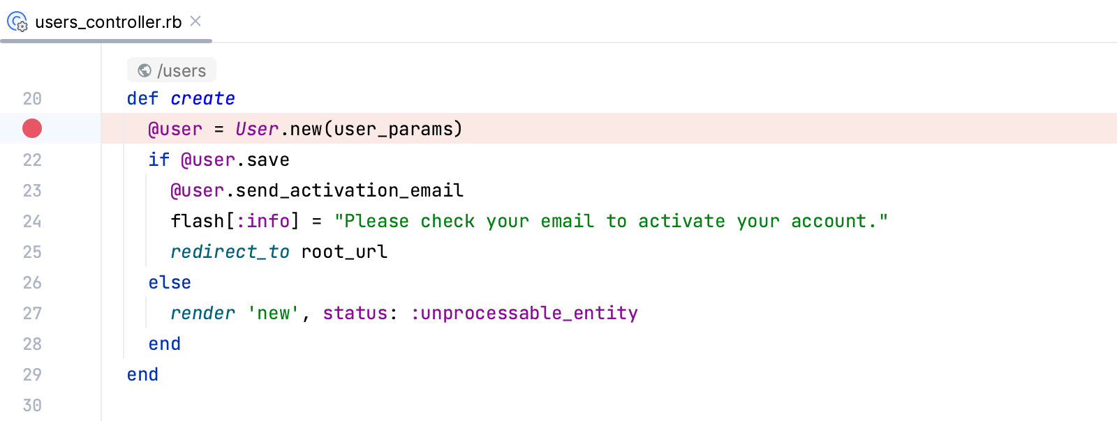 Set a breakpoint Set a breakpoint