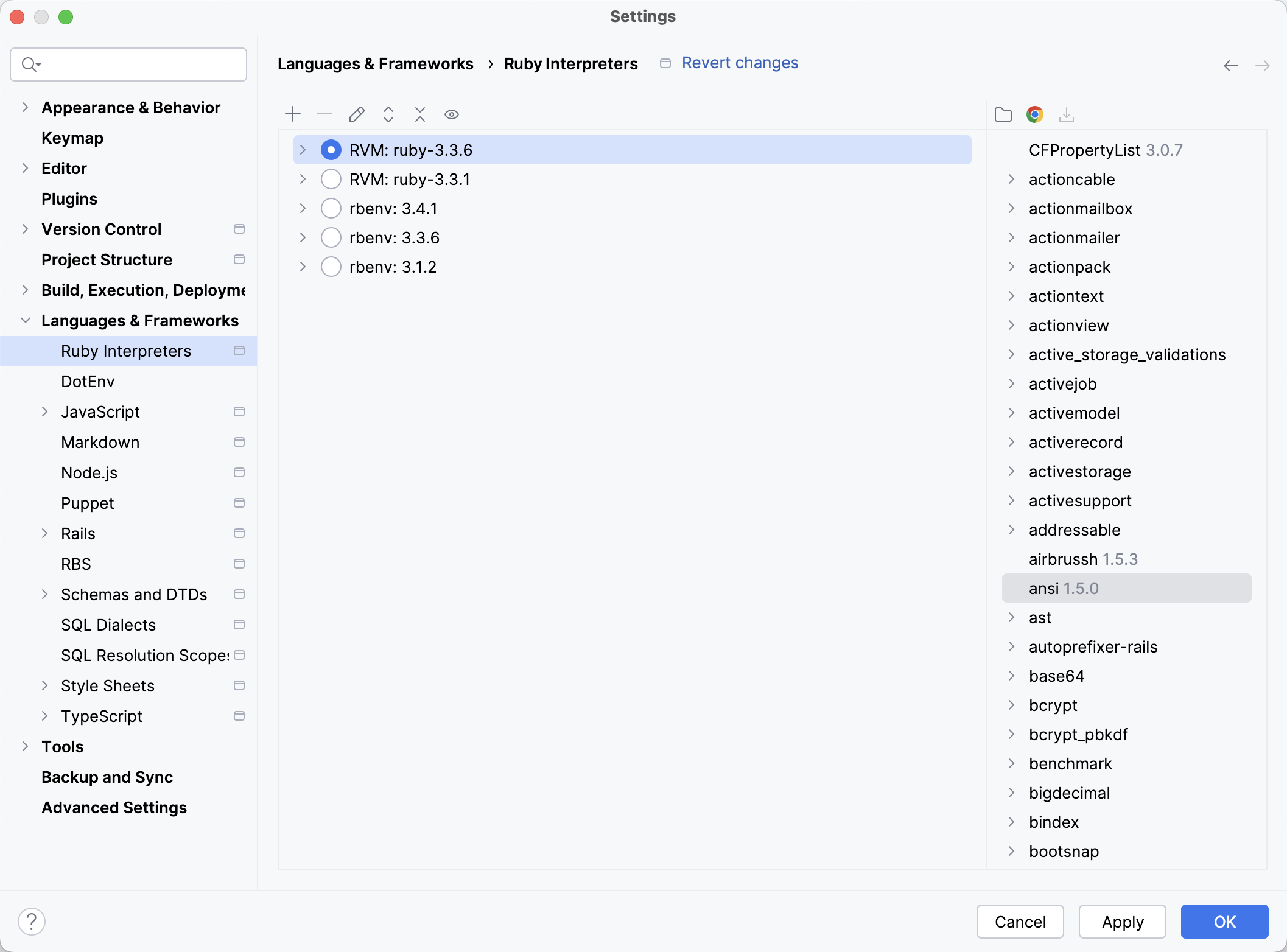 Select Ruby interpreter