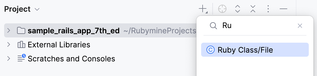 Add files from Project tool window toolbar - narrow down your search