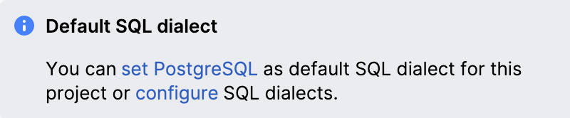 デフォルトの SQL ダイアレクト通知 Default SQL dialect notification