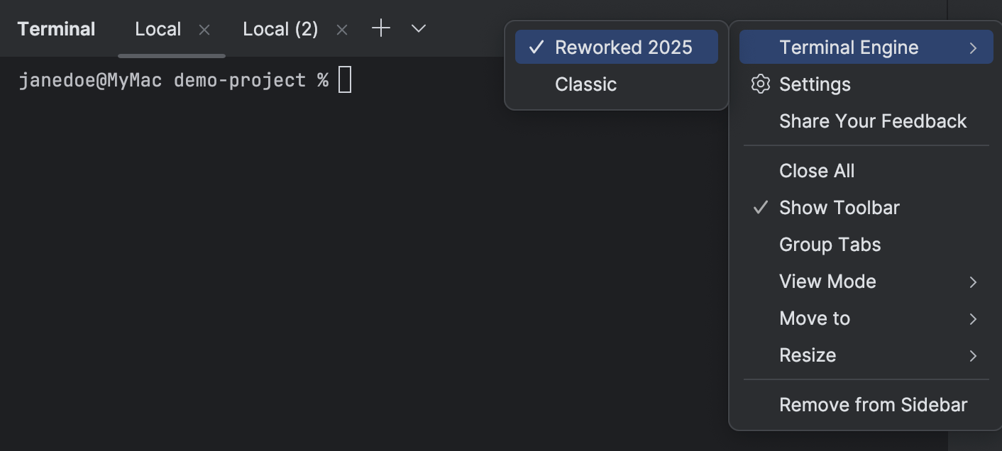 Terminal emulator | PyCharm Documentation