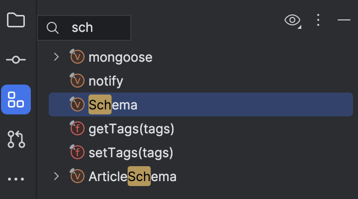 Speed Search in tool windows | WebStorm Documentation