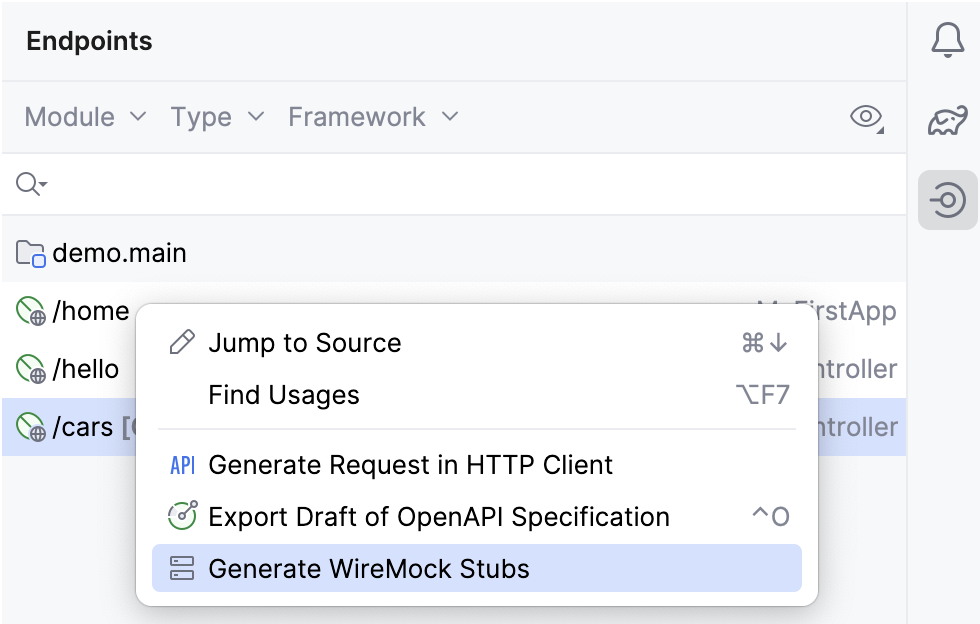 Creating WireMock stub from Endpoints Creating WireMock stub from Endpoints